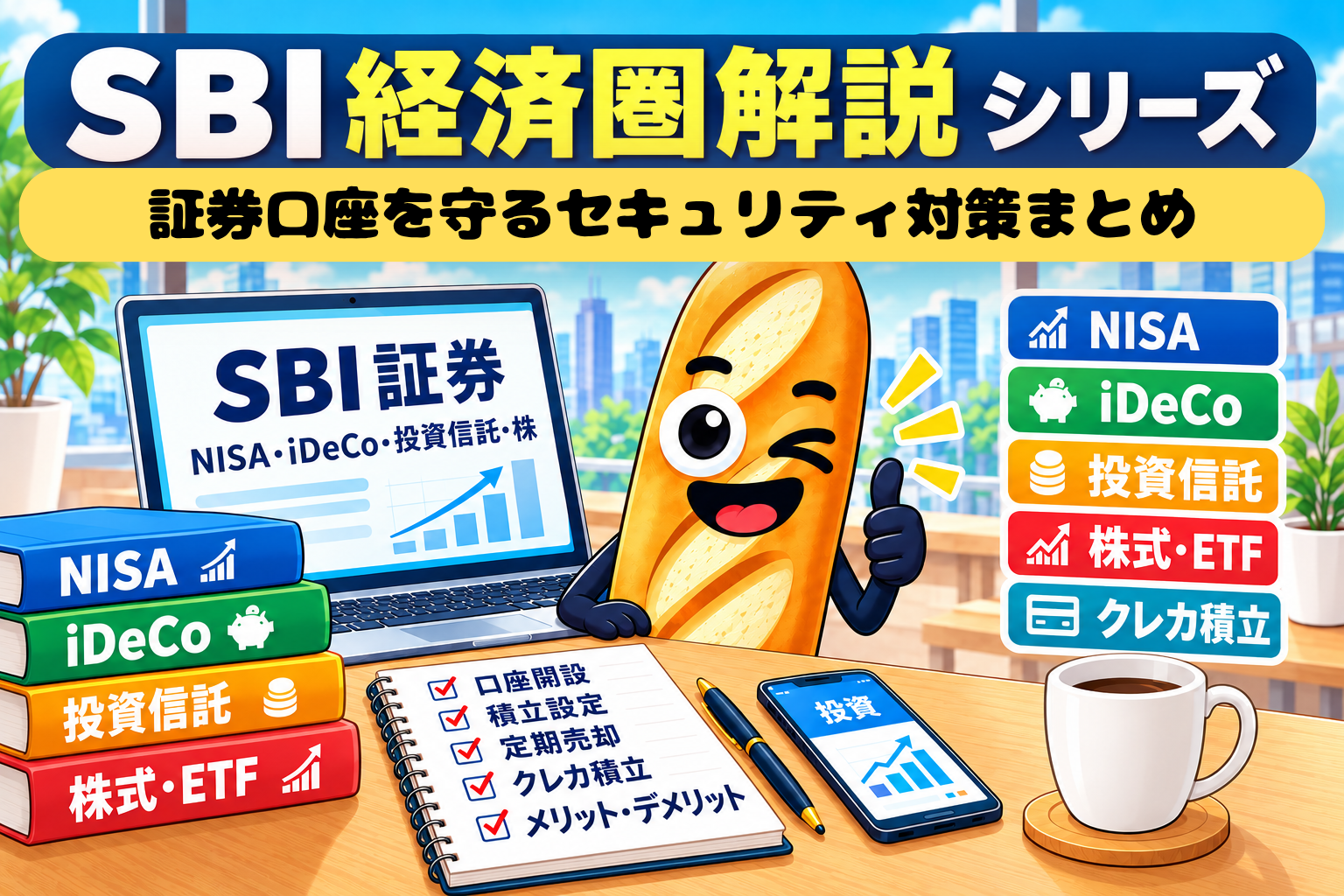 SBI証券Plusアプリの魅力とSBI証券のセキュリティ対策を解説するアイキャッチ